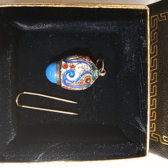 Vintage Faberge Egg Pendant - Picture 5 of 5